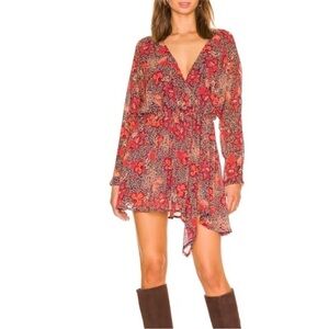 Free People Red Floral Mini Dress